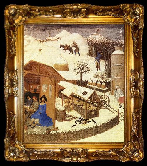 framed  LIMBOURG brothers Les trs riches heures du Duc de Berry: Fevrier (February), detail g, ta009-2